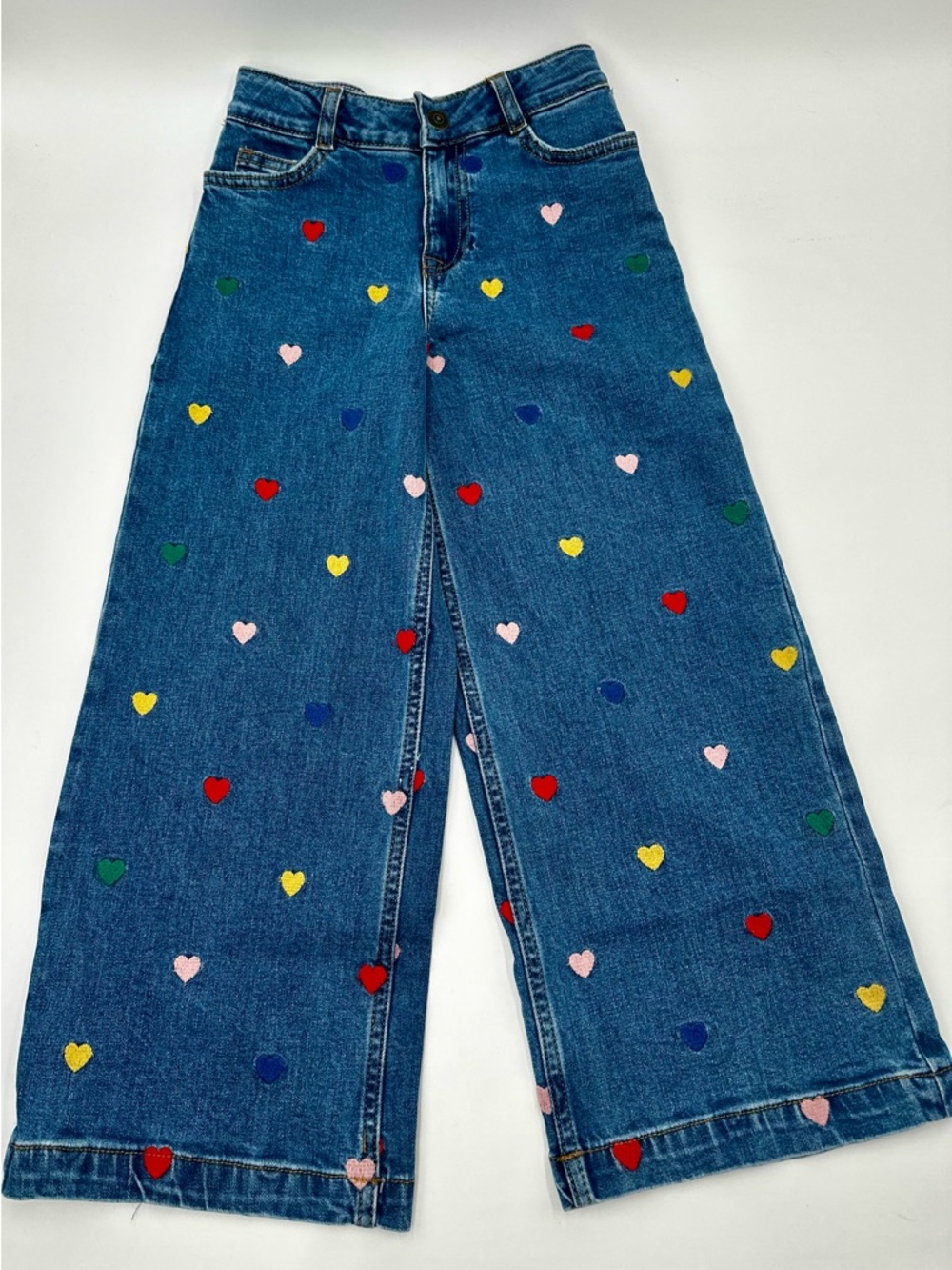 Mini Boden embroidered wide-leg trousers 6-7